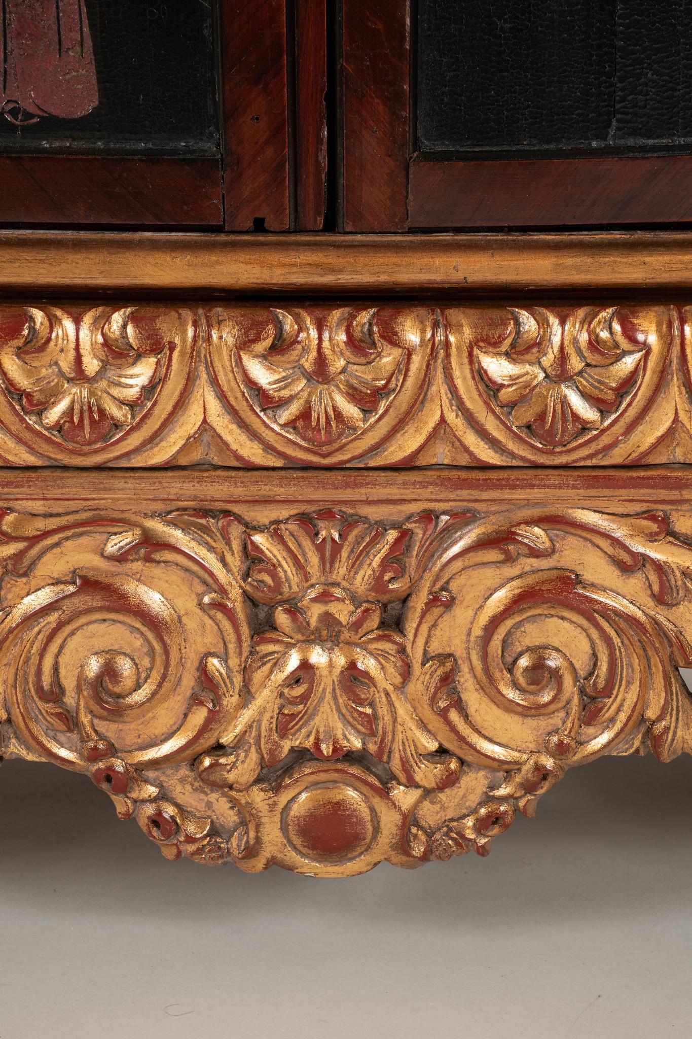 Pair Coromandel Giltwood Cabinets, circa 1920s For Sale 11