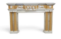 Monumental 19th Century Neoclassical George III Style Marble Fireplace Mantle