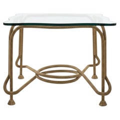 1970s Emilio Rey Gilt Bronze Cord Rope Side Table