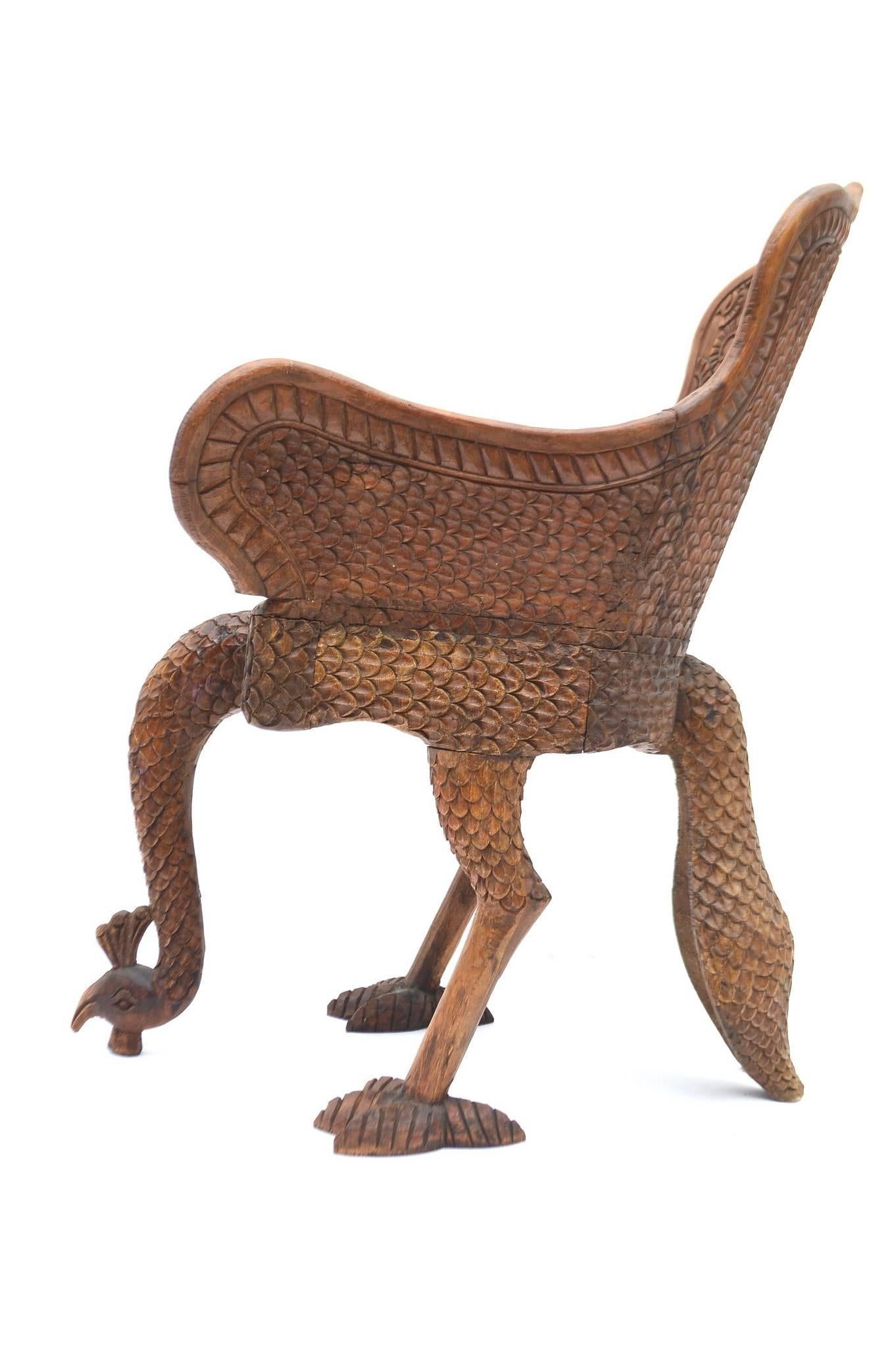 peacock wooden chair