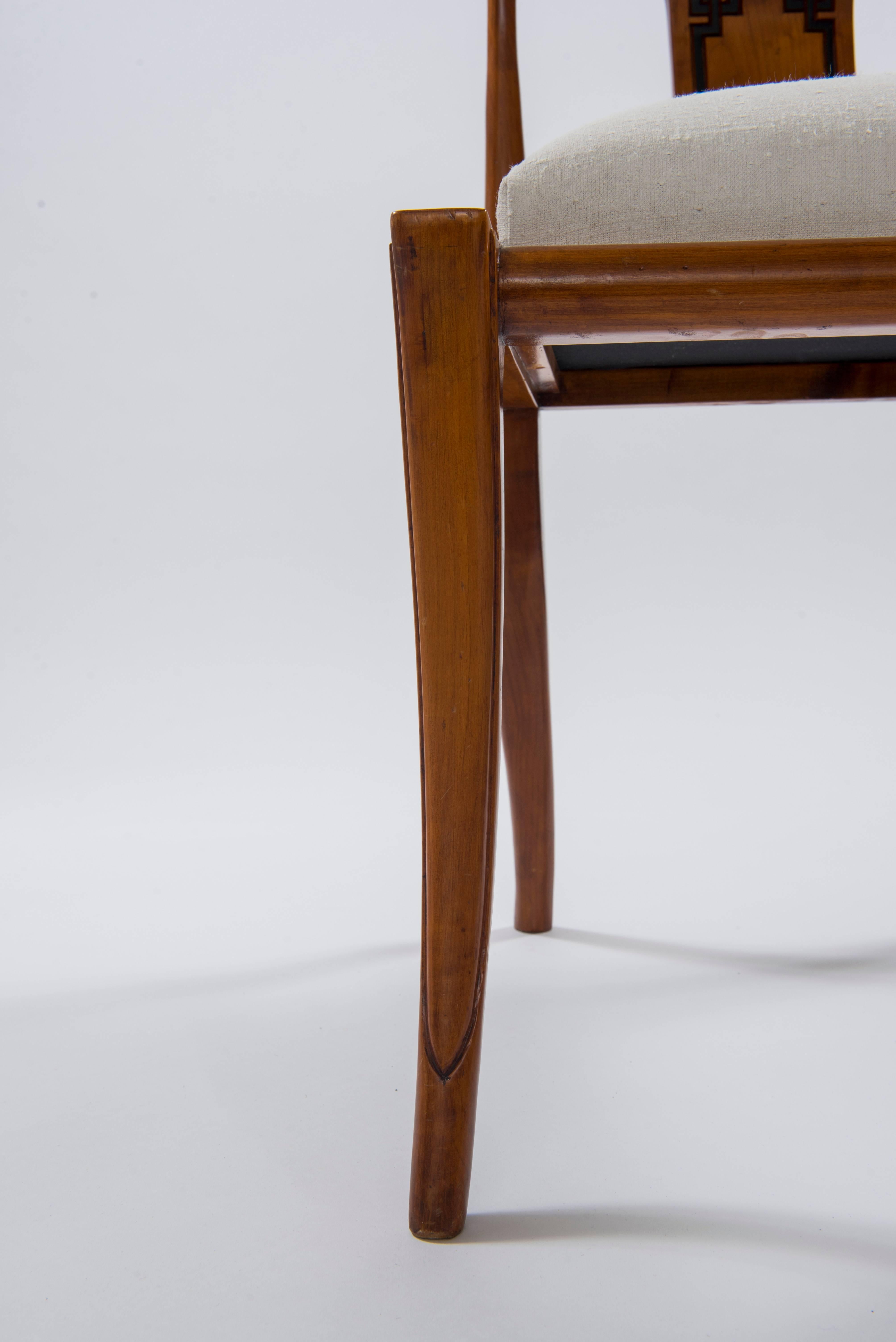 Set of Four Empire Style Cherry Wood Klismos Chair 1