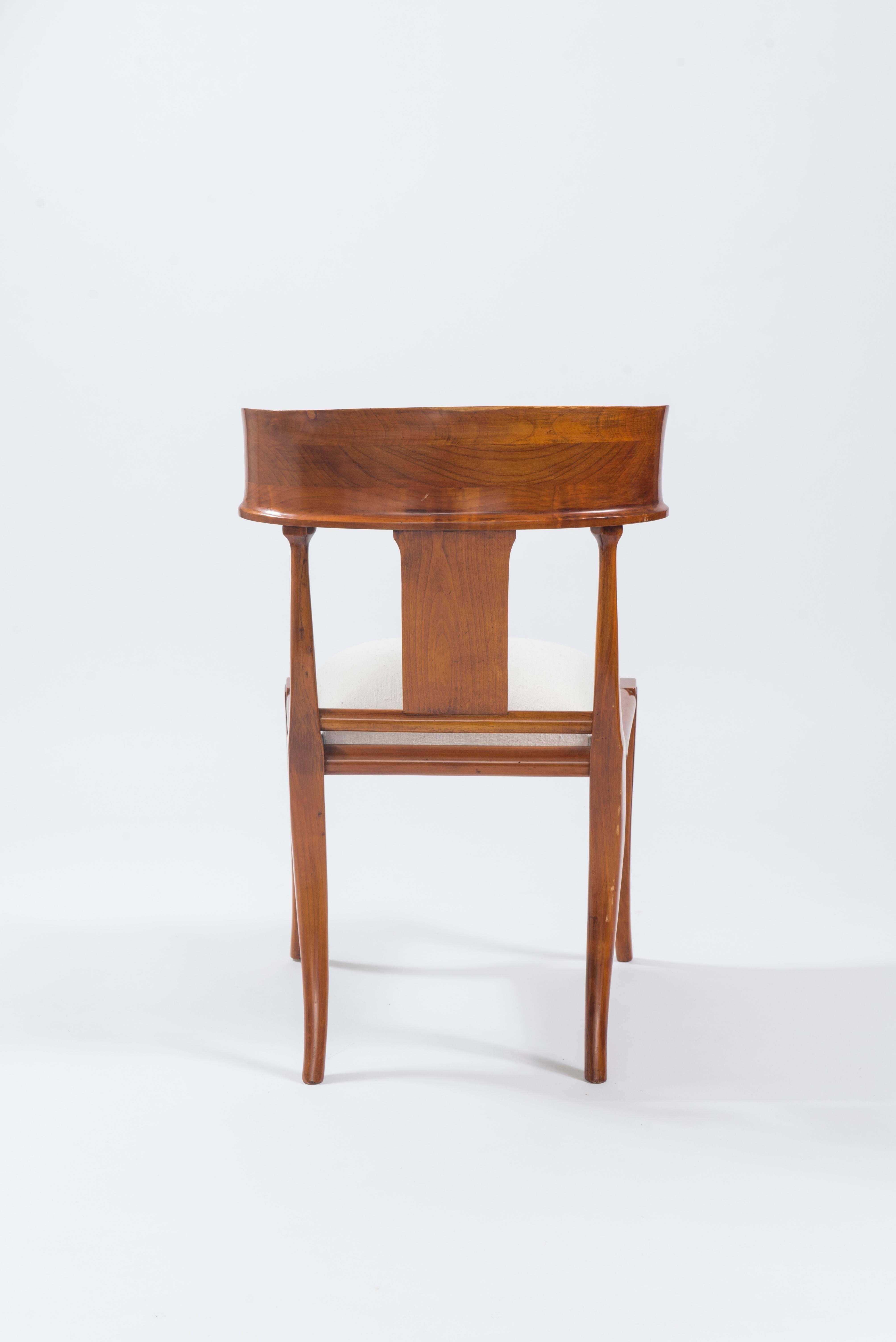 Set of Four Empire Style Cherry Wood Klismos Chair 2