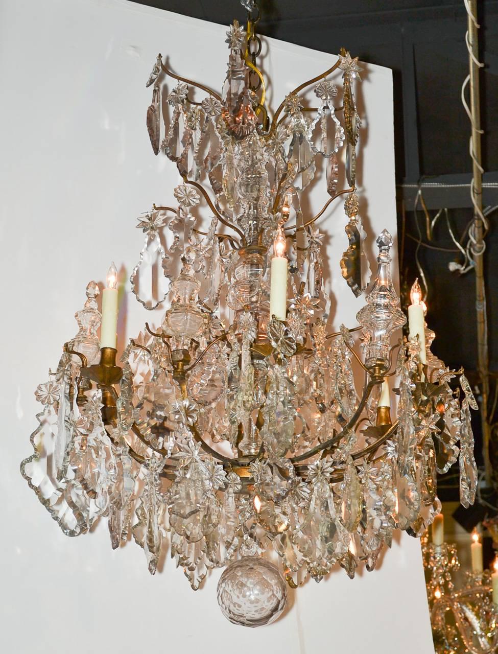 Nice Quality French Bronze and Crystal Chandelier 2