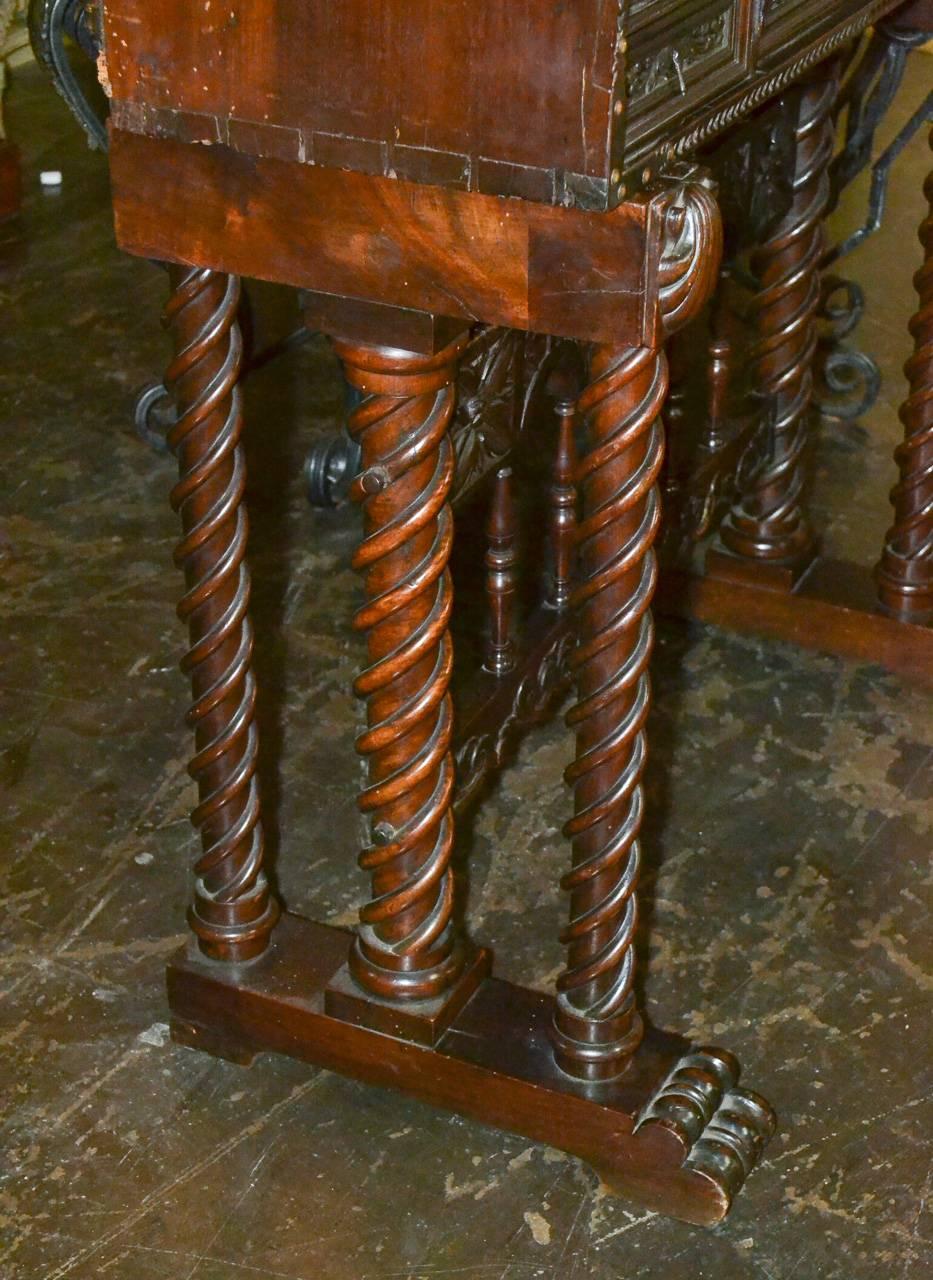 Walnut 18th Century Spanish Carved Vargueno