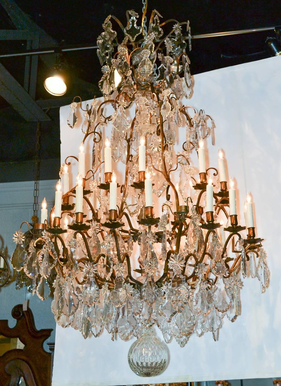 Monumental French Bronze and Crystal Thirty-Five-Light Chandelier 2