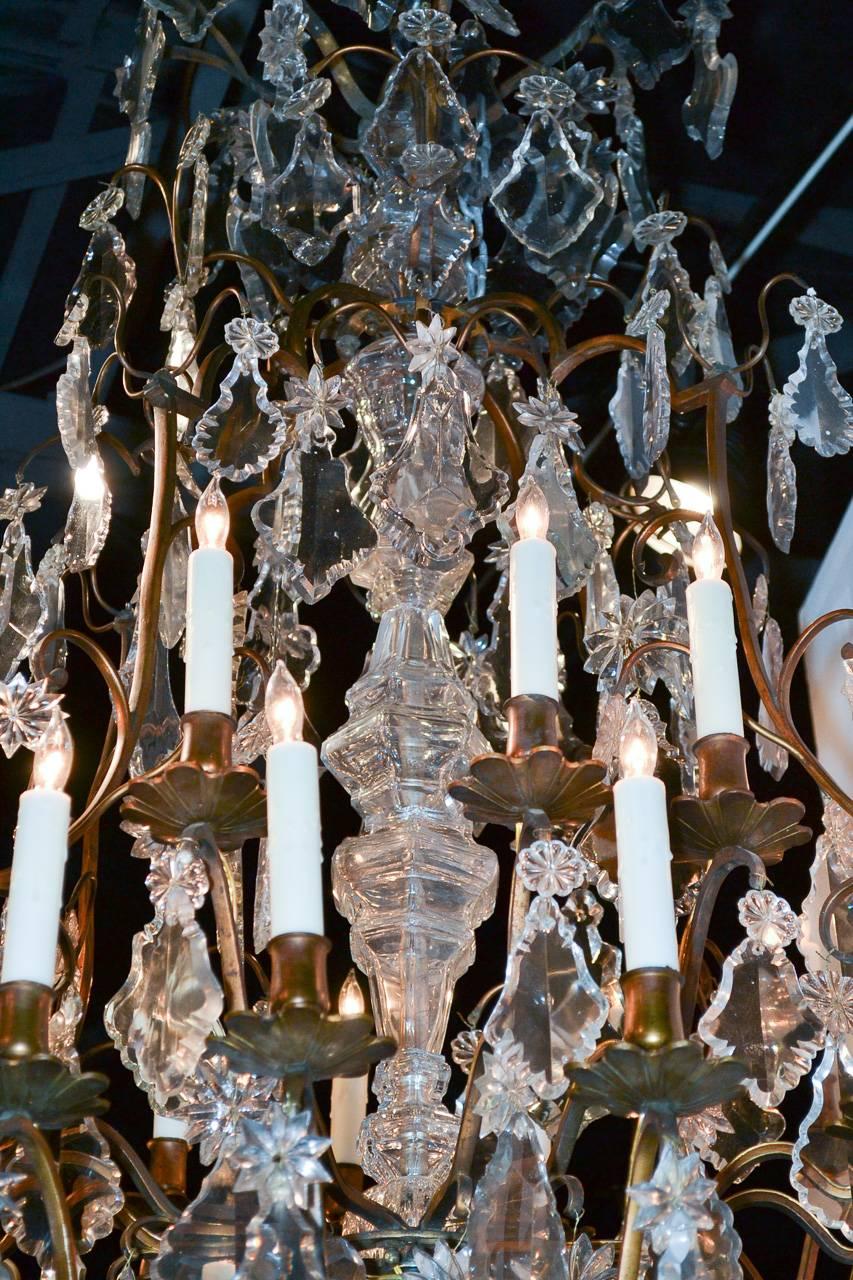 Early 20th Century Monumental French Bronze and Crystal Thirty-Five-Light Chandelier