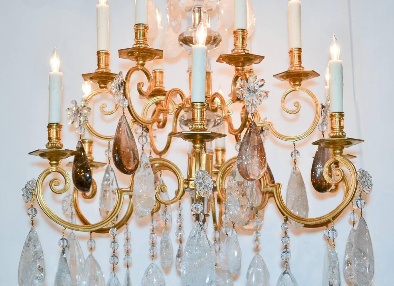 Fine 19th Century French Rock Crystal Chandelier For Sale 4