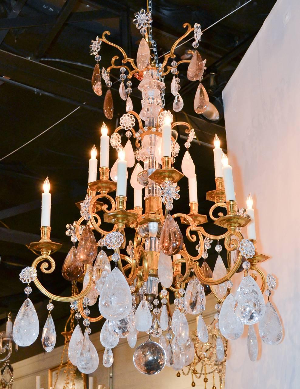Fine 19th Century French Rock Crystal Chandelier For Sale 3