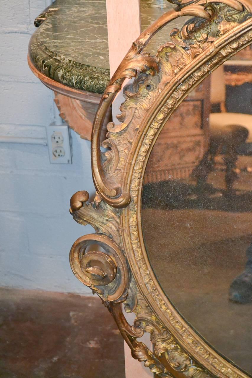 Hand-Carved 19th Century English Chippendale Mirror