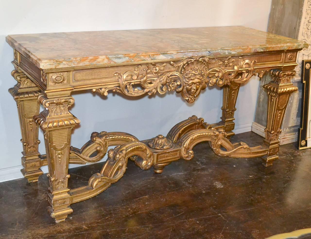 Marble Fine 19th Century French Regence Style Console For Sale