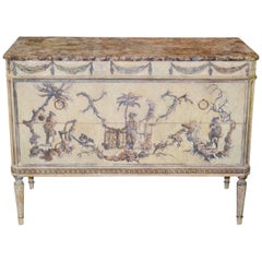 Italian Louis XVI Painted and Decoupage Commode