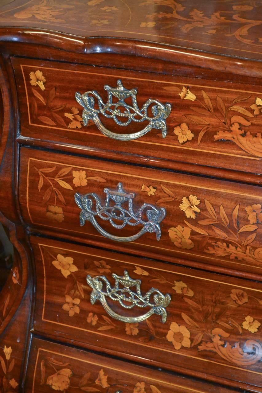 Wood 19th Century Dutch Marquetry Commode