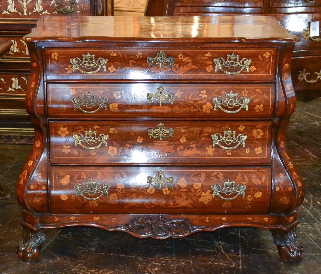 19th Century Dutch Marquetry Commode In Good Condition In Dallas, TX