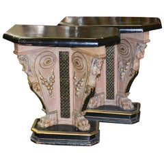 19th Century Pair of Italian Figural Consoles