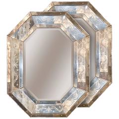 Excellent Pair of Venetian Octagonal Mirrors