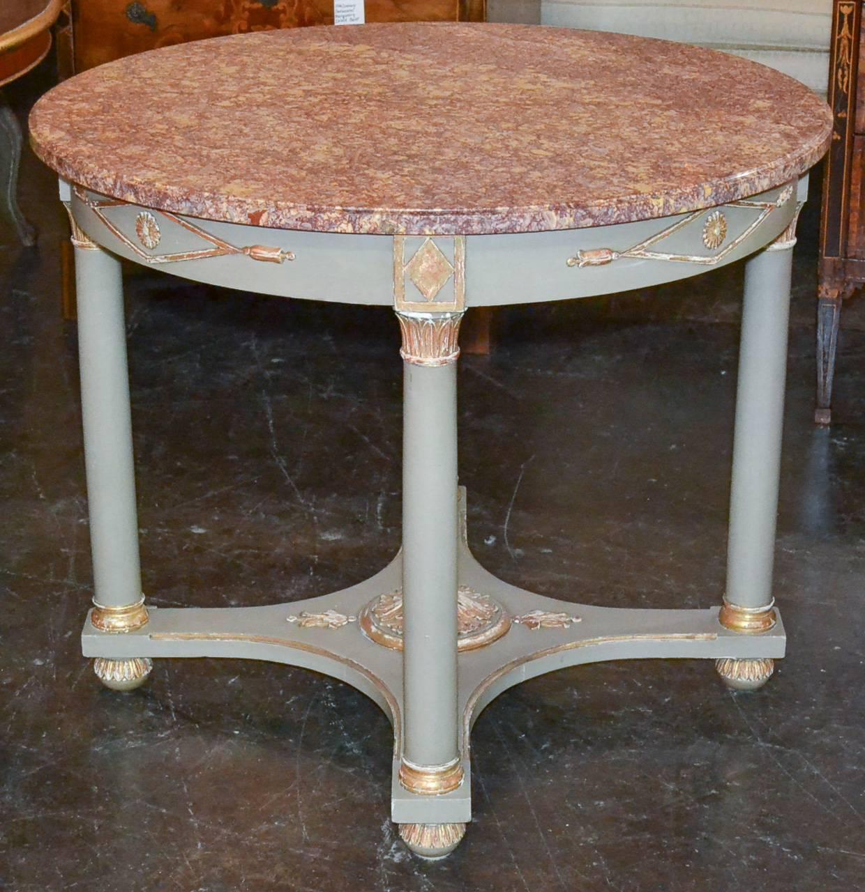 French Empire Parcel-Gilt Occasional Table 1