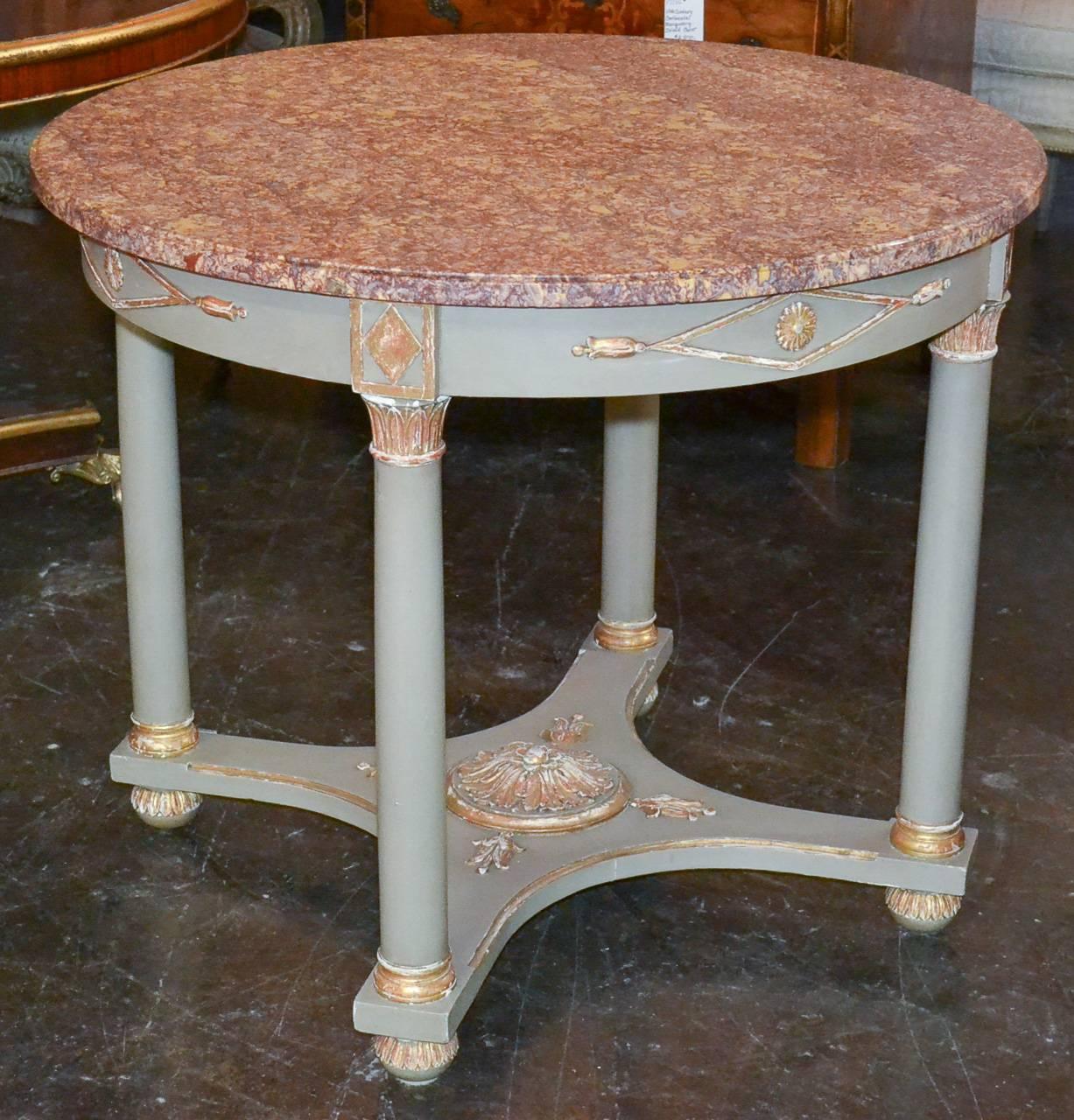 French Empire Parcel-Gilt Occasional Table In Good Condition In Dallas, TX