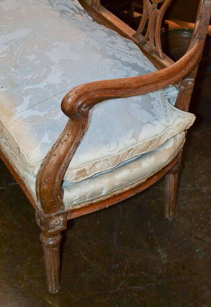 Hand-Carved 19th Century French Carved Settee