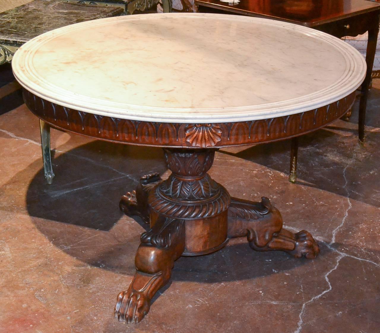 19th Century French Charles X Centre Table In Good Condition In Dallas, TX