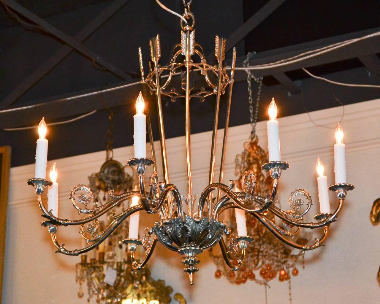French Silvered Directoire Chandelier 2