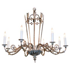 Antique French Silvered Directoire Chandelier