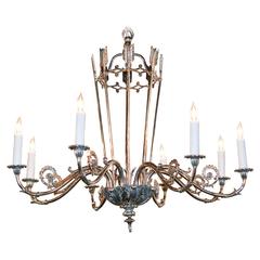 French Silvered Directoire Chandelier 9