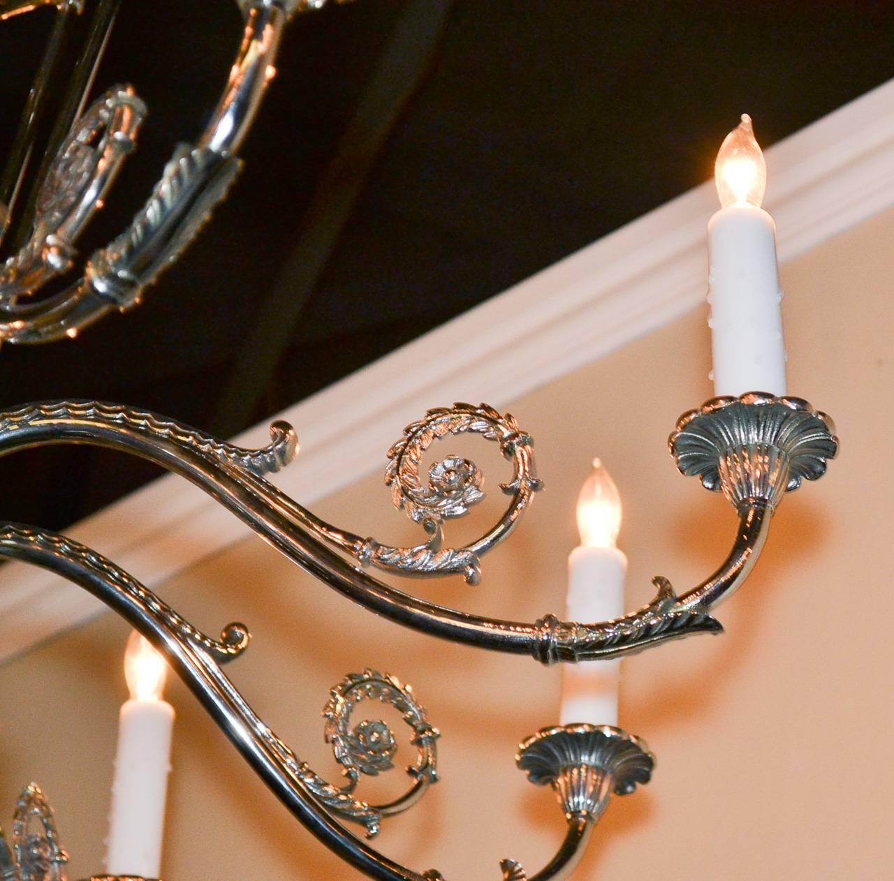 French Silvered Directoire Chandelier In Good Condition In Dallas, TX