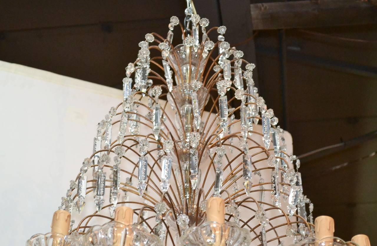 Early 20th Century Superb French Crystal Waterfall Chandelier