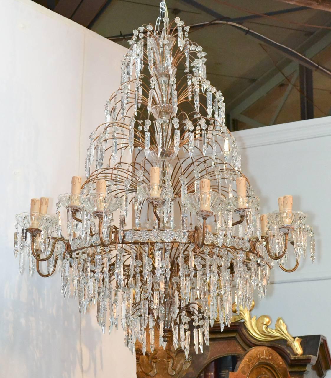 Superb French Crystal Waterfall Chandelier 1
