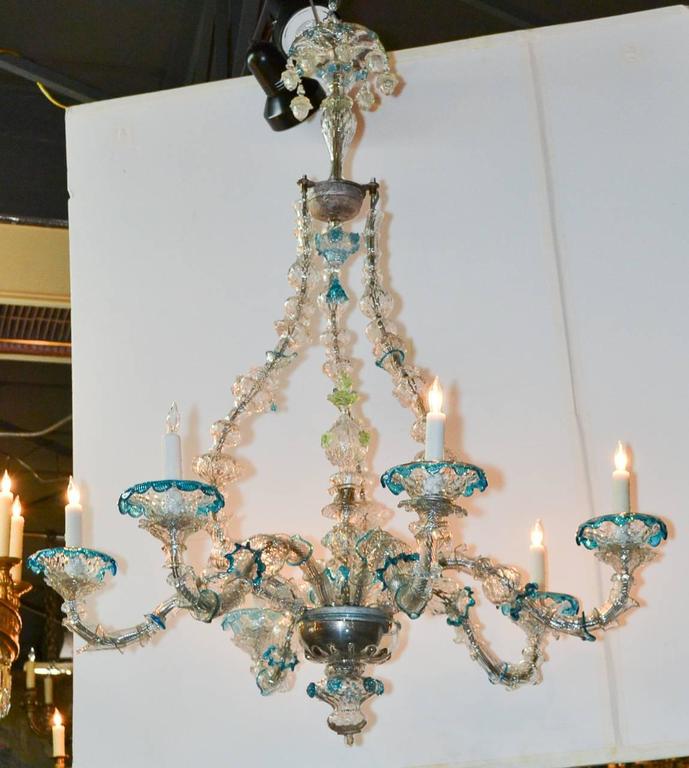 Rare and Unusual Glass Chandelier For Sale at 1stDibs