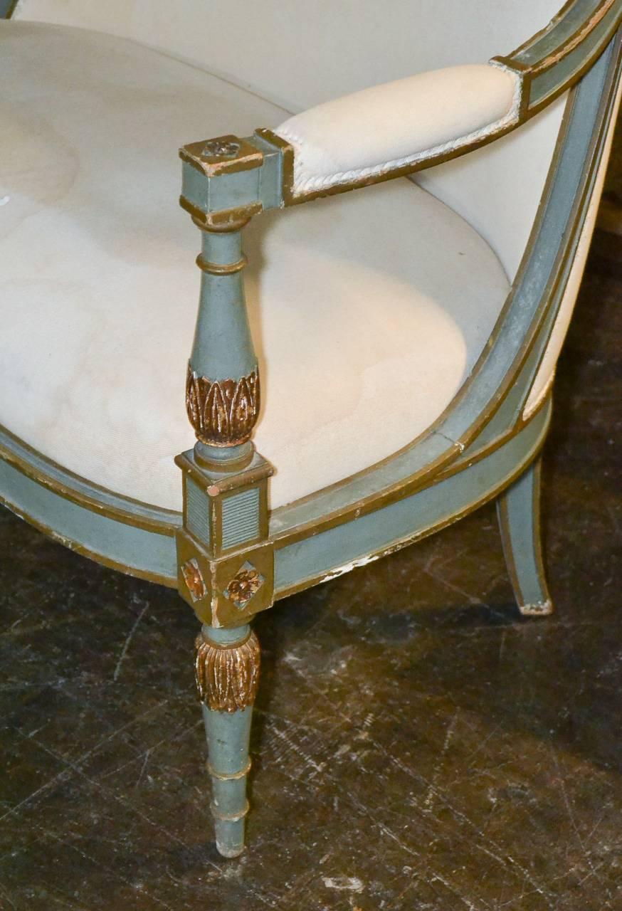 19th Century French Louis XVI Settee In Good Condition In Dallas, TX