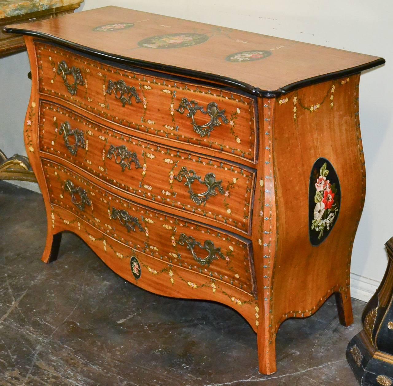 19th Century English Hand-Painted Commode 2