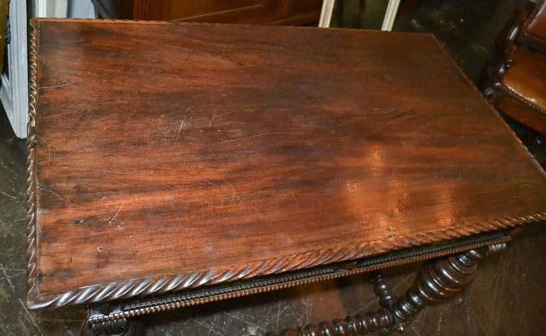 19th Century Portuguese Carved Walnut Writing Desk For Sale 2