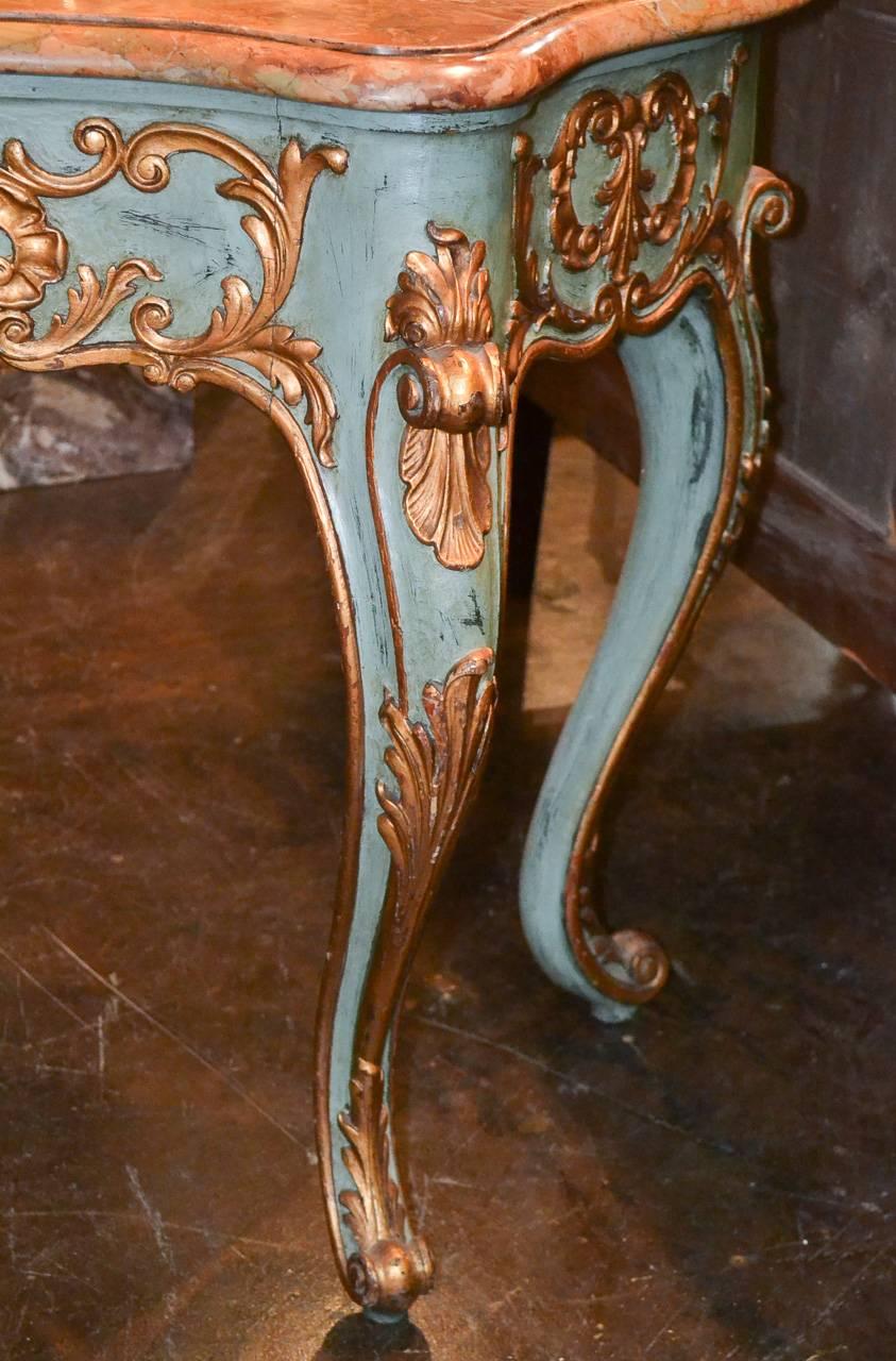 19th Century French Louis XVI Parcel-Gilt Console In Good Condition In Dallas, TX