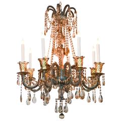 Fabulous Bohemian Black Glass Chandelier 12