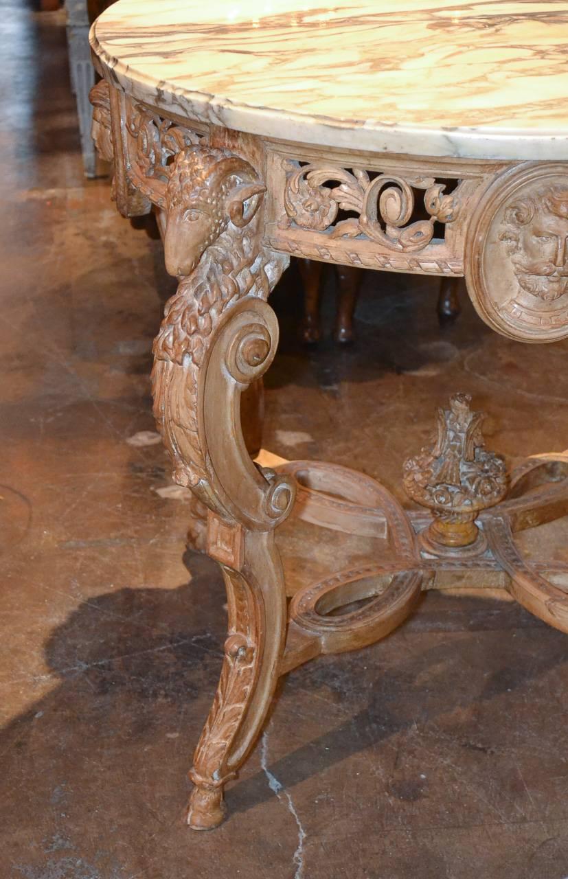 Hand-Carved 19th Century English Carved Center Table