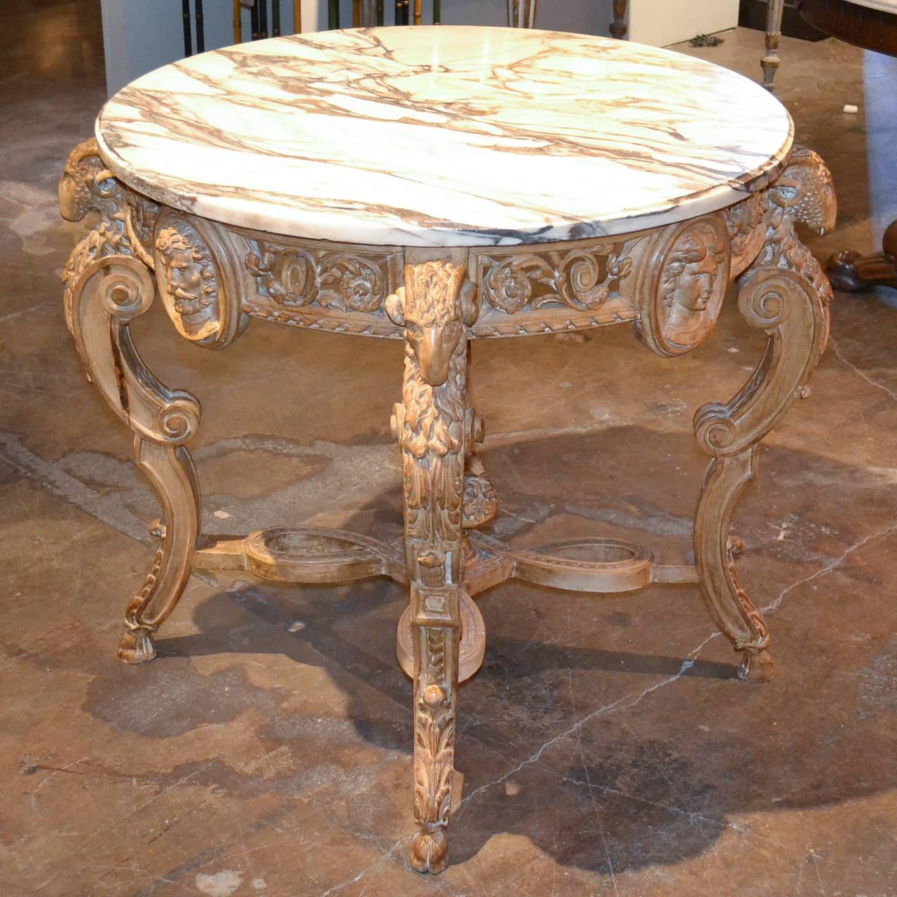 19th Century English Carved Center Table 1