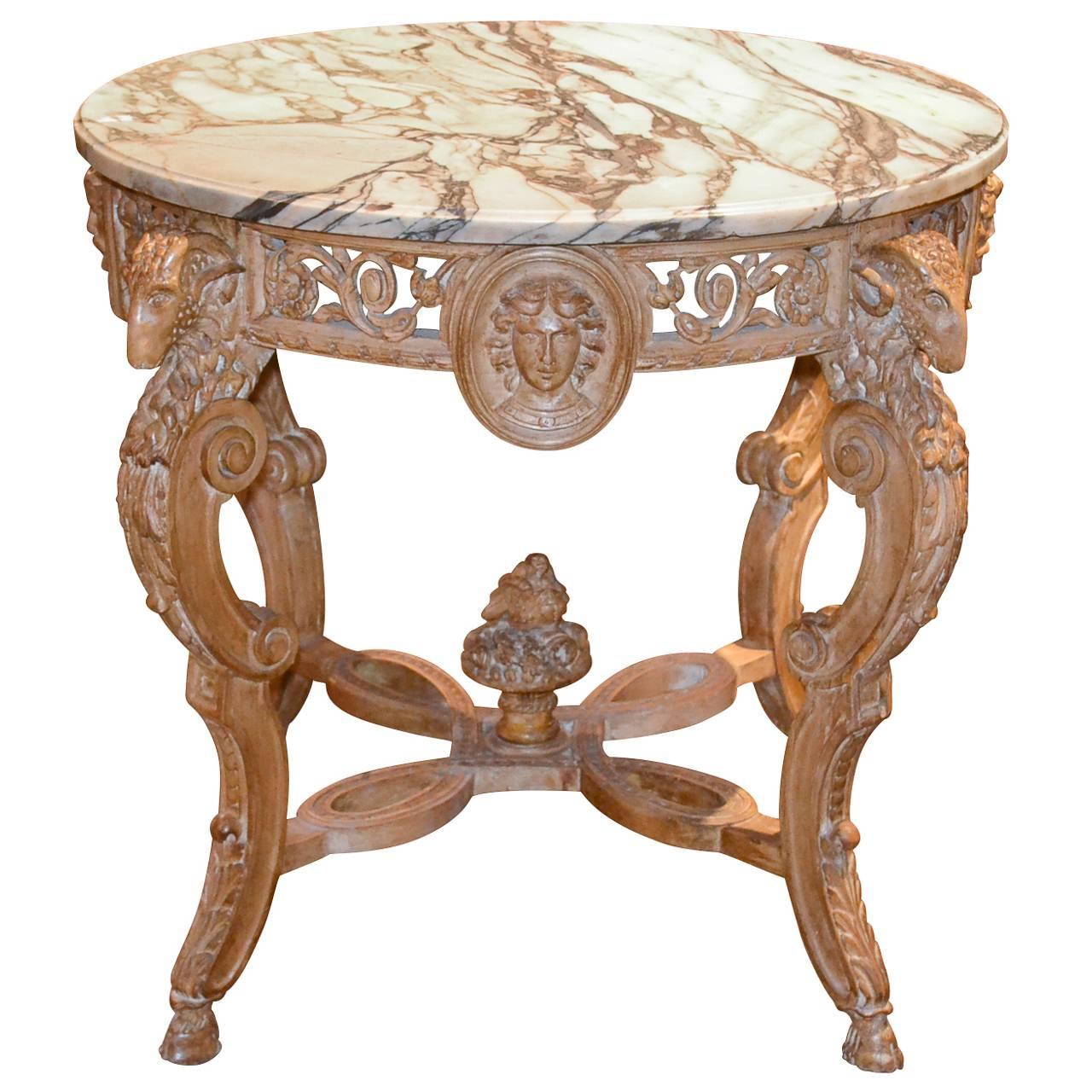 19th Century English Carved Center Table
