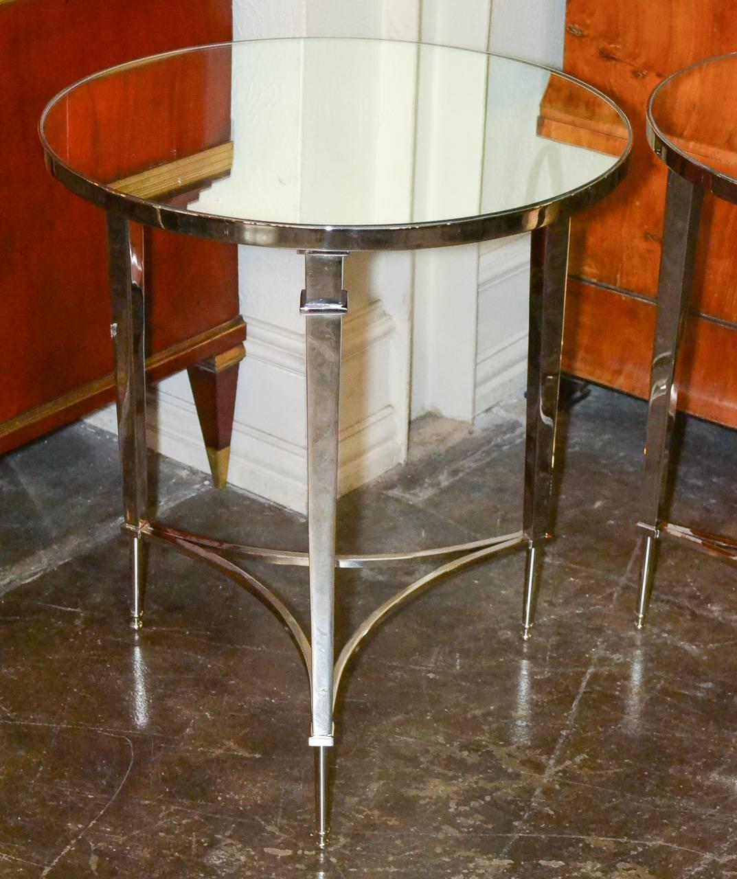 Excellent Pair of Chrome and Mirror Side Tables 2