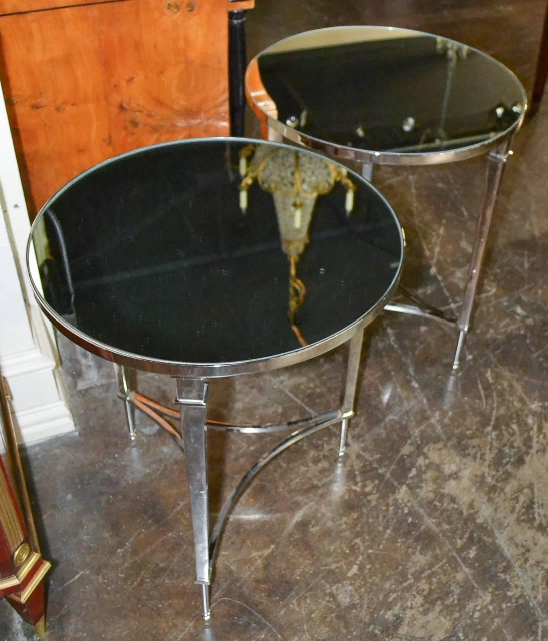 Excellent Pair of Chrome and Mirror Side Tables 3