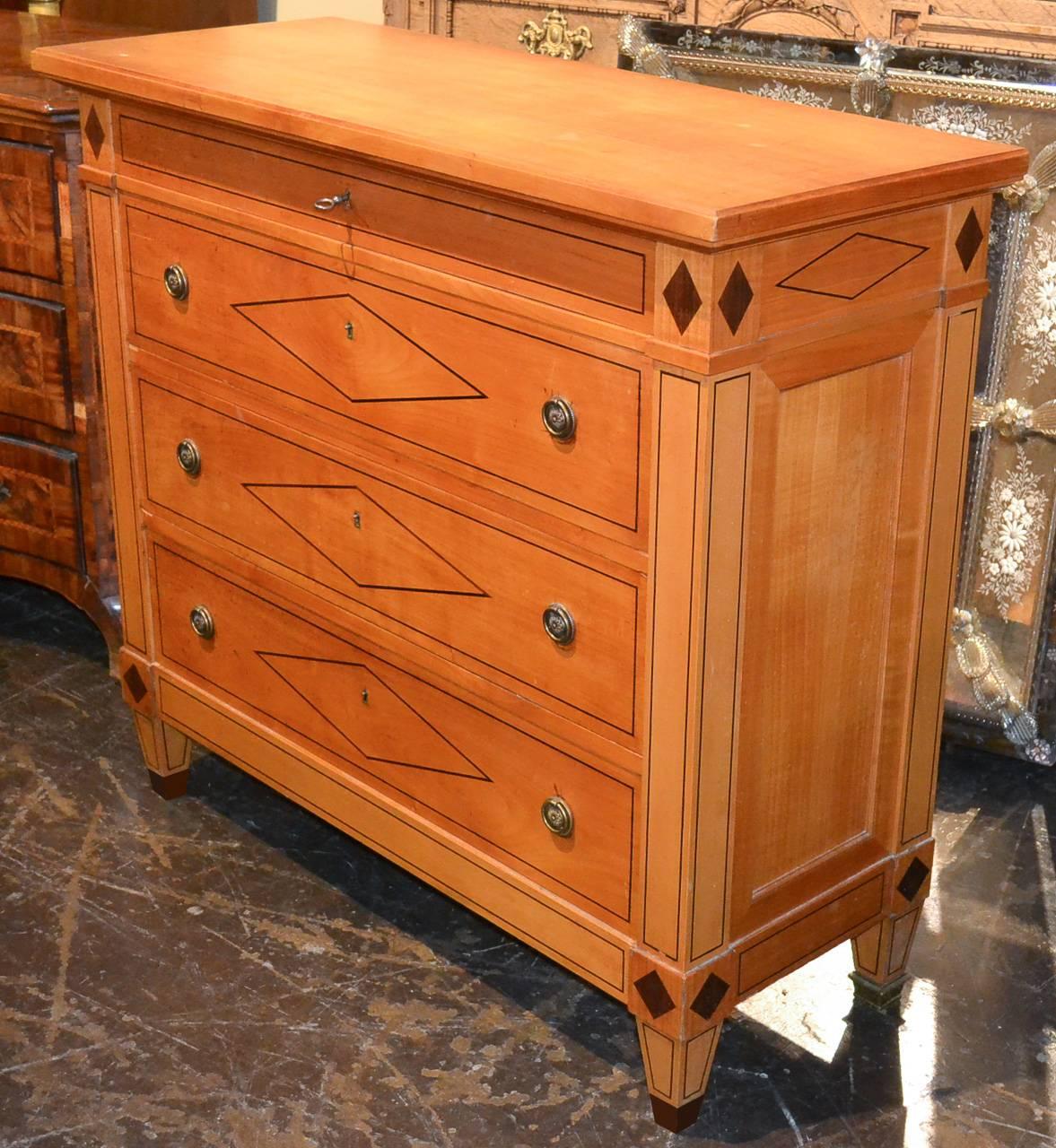 Wood French Custom-Made Neoclassical Chest
