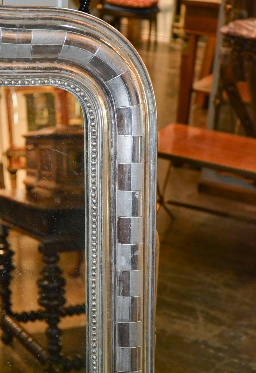 19th Century French Louis Philippe Mirror with Geometric Design In Good Condition In Dallas, TX