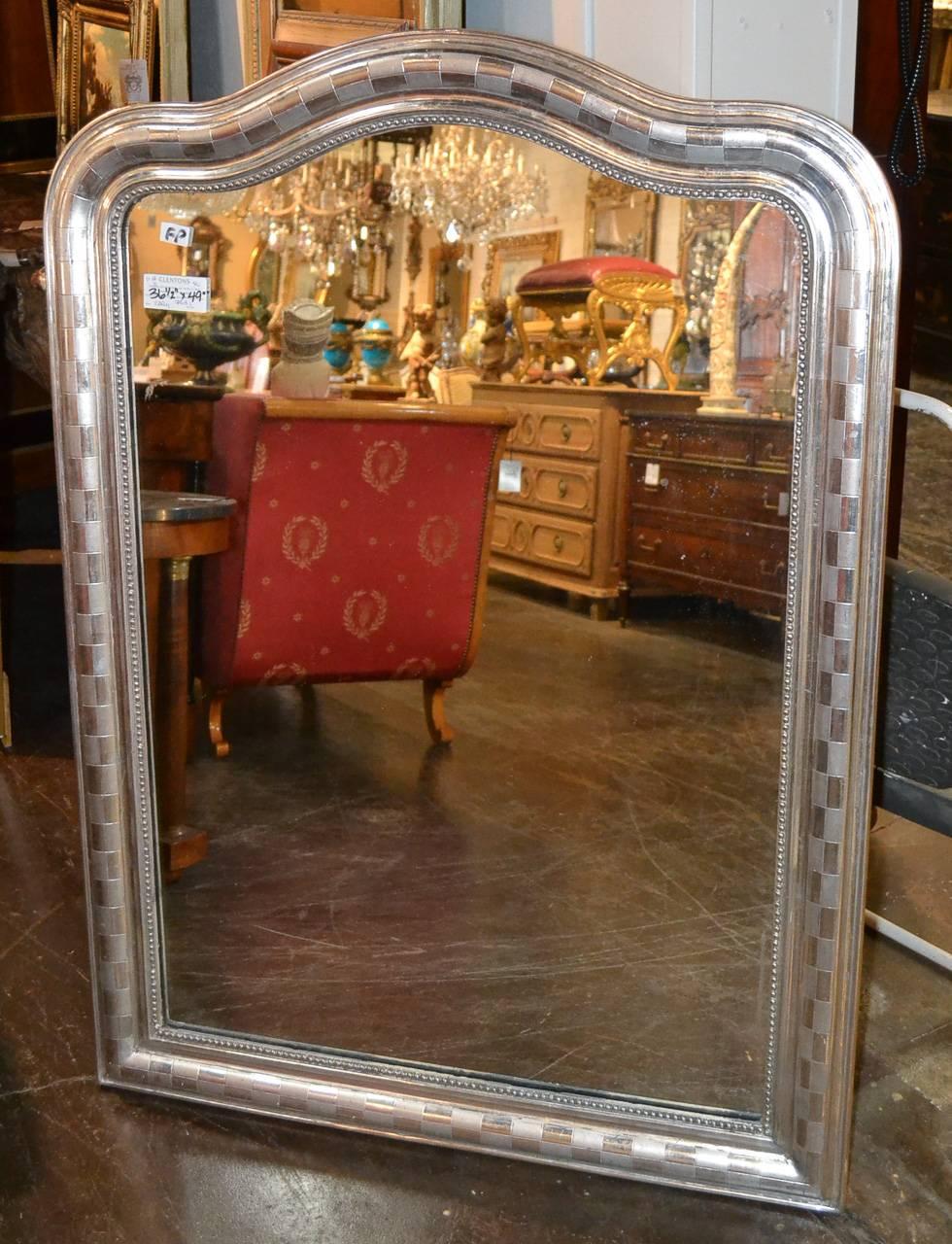 19th Century French Louis Philippe Mirror with Geometric Design 3