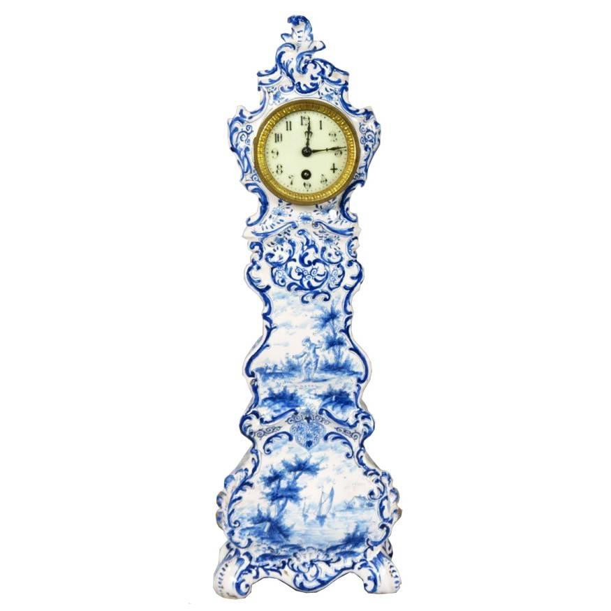 Delft Antique Miniature Grandfather Clock