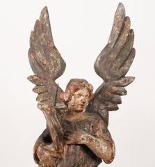 18th Century Pair of Italian Carved Angel Candlesticks