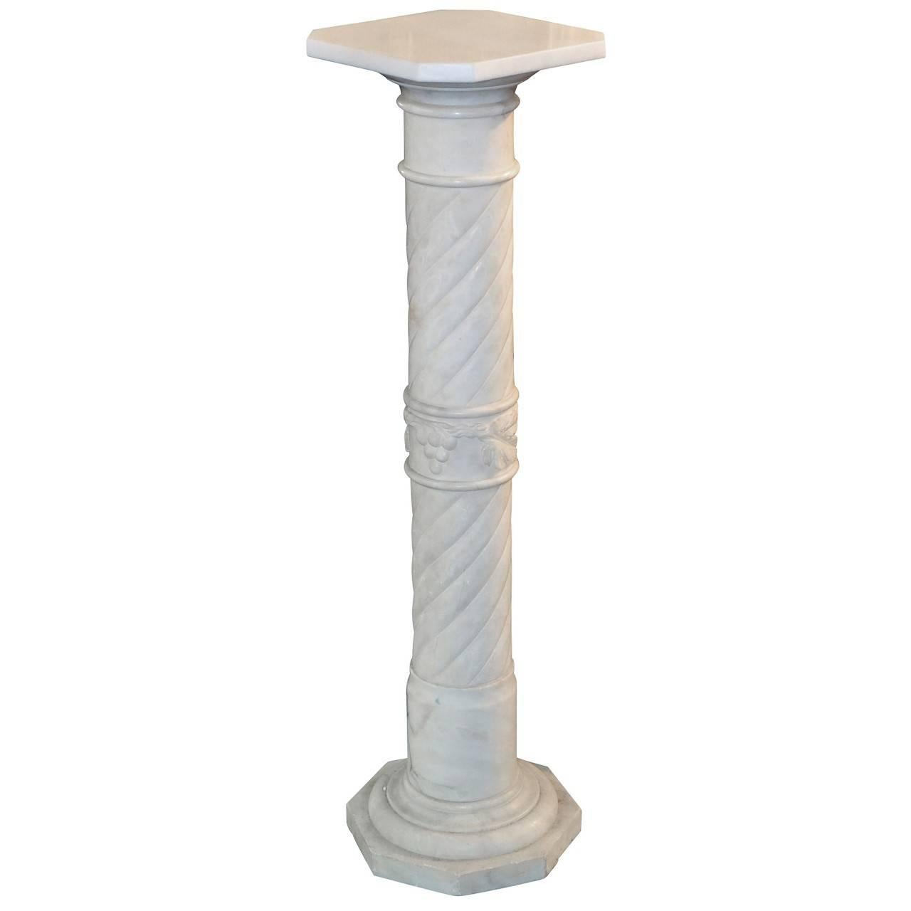 Continental Twisted Marble Column Pedestal