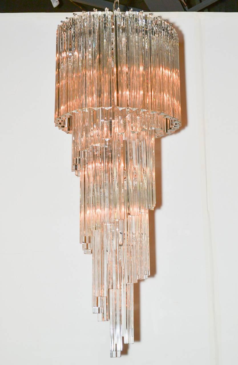 Mid-Century Italian Waterfall Chandelier In Good Condition For Sale In Dallas, TX