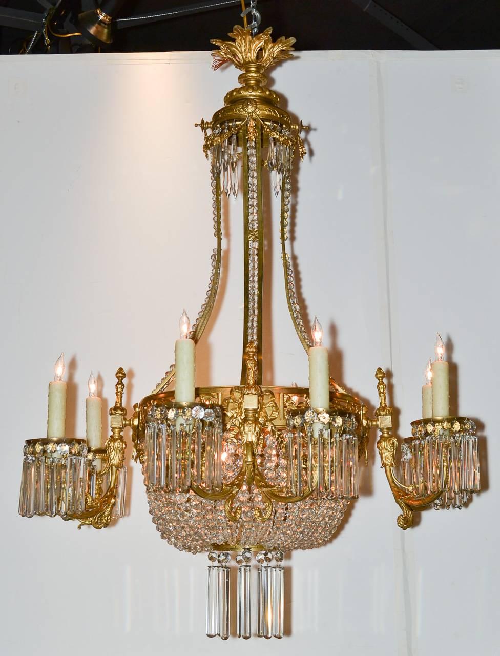 Fine 19th Century French Beaded Chandelier In Good Condition In Dallas, TX
