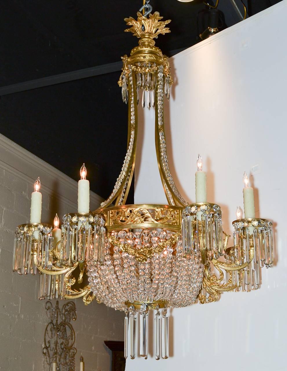 Fine 19th Century French Beaded Chandelier 1