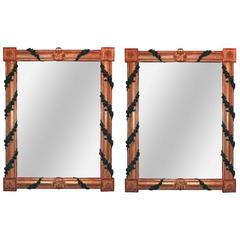 19th Century Pair of Matching French Giltwood Mirrors